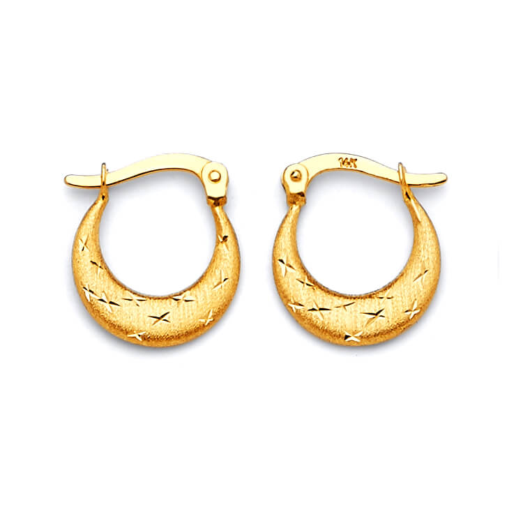Scallop Hoop Earrings in 14K Gold