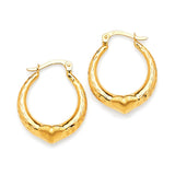 Heart Scallop Hoop Earrings in 14K Gold