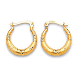 Scallop Hoop Earrings in 14K Gold