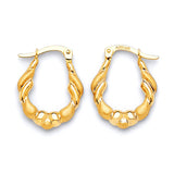 Scallop Hoop Earrings in 14K Gold