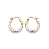 Scallop Hoop Earrings in 14K Two-Tone Gold