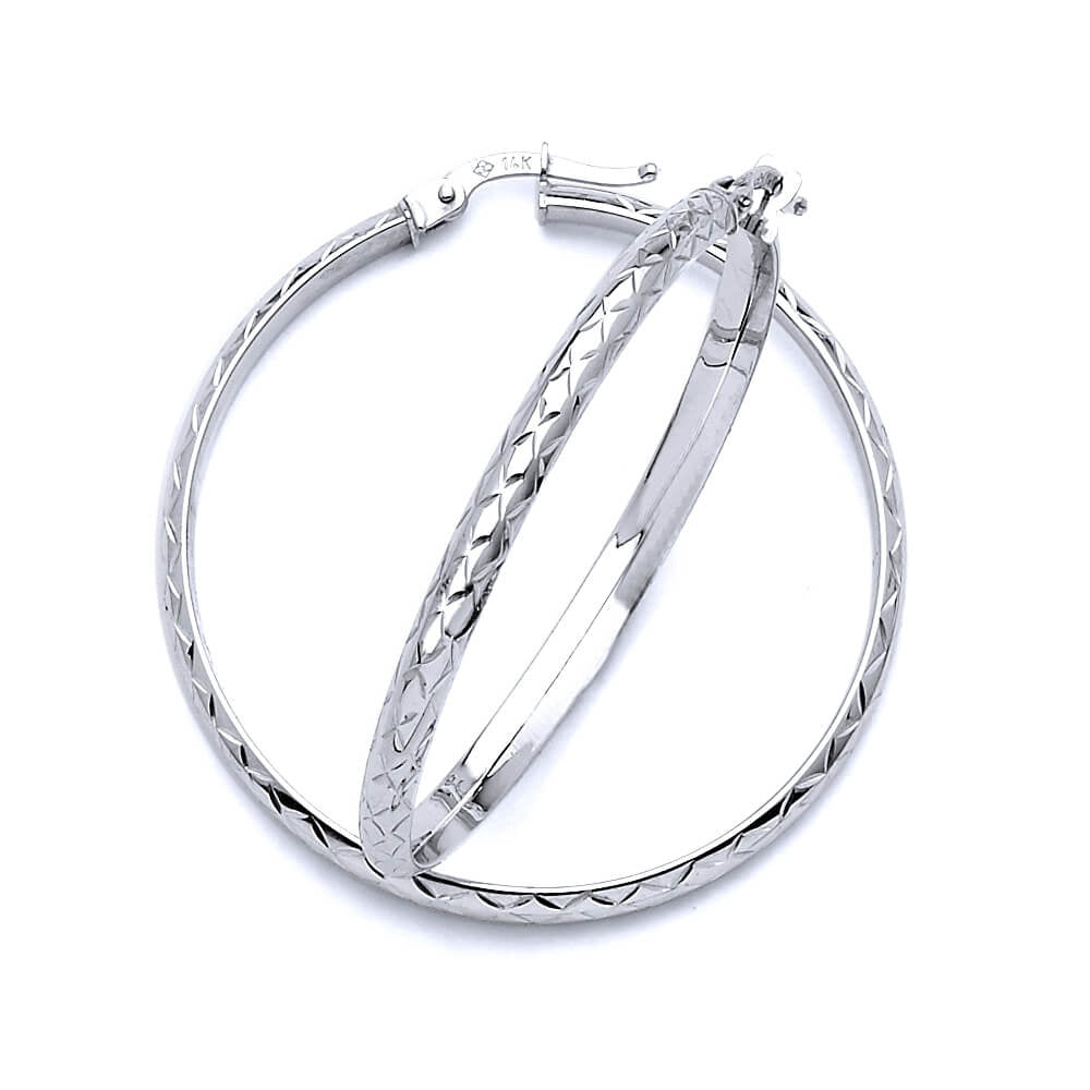 Hoop Earrings in 14K White Gold