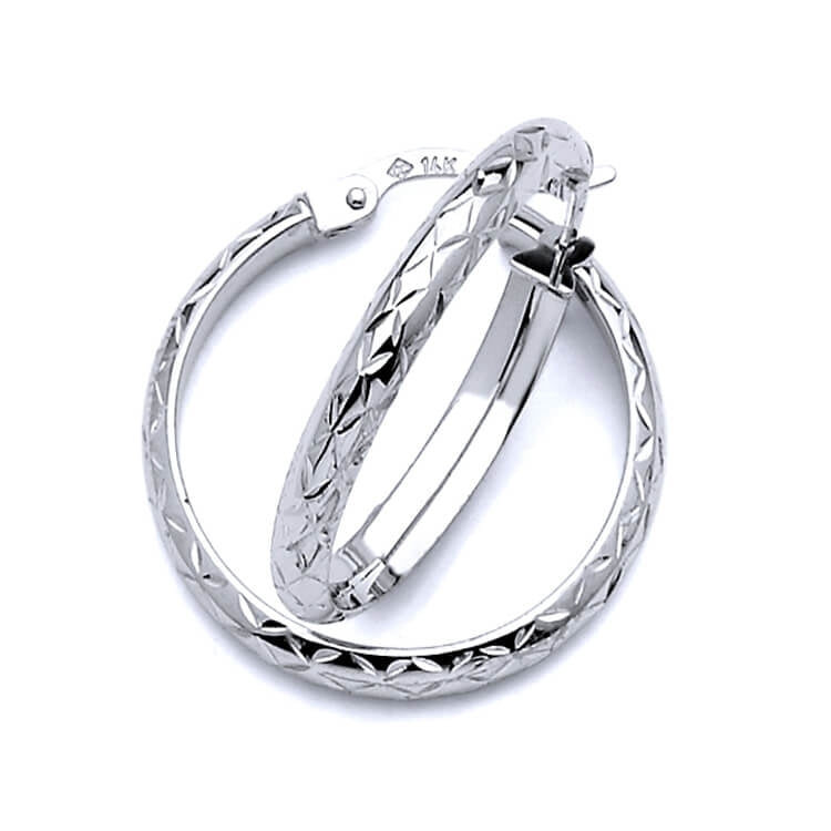 Hoop Earrings in 14K White Gold
