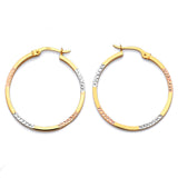 Hoop Earrings in 14K Tri-Color Gold