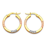 Hoop Earrings in 14K Tri-Color Gold