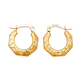 Scallop Hoop Earrings in 14K Gold