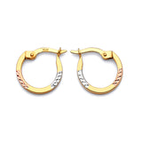 Hoop Earrings in 14K Tri-Color Gold