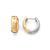 Huggie Earrings in 14K Two-Tone Gold