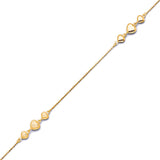Adjustable Heart Link Anklet in 14K Gold