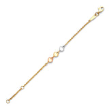 Kids Heart Charm Bracelet In 14K Tri-Color Gold