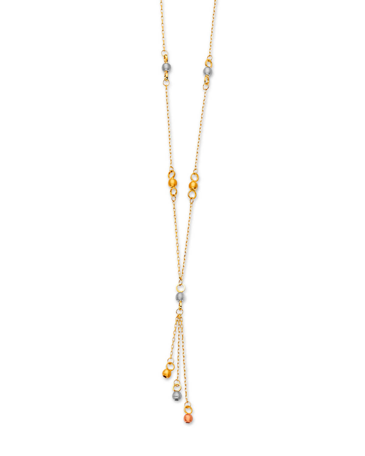 Charm Necklace in 14K Tri-Color Gold