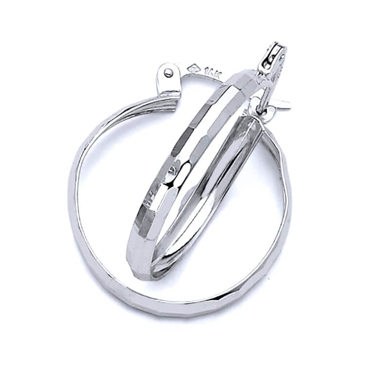 Hoop Earrings in 14K White Gold