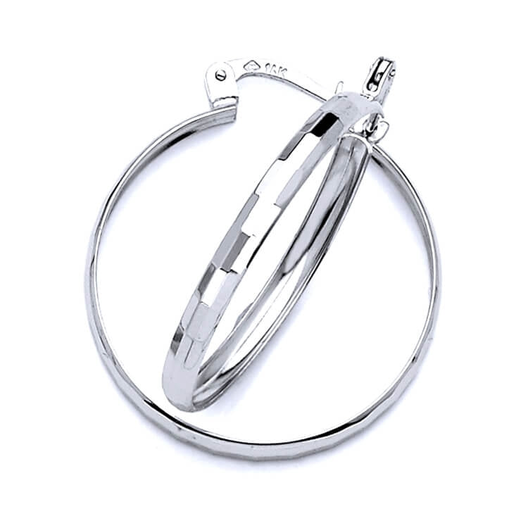 Hoop Earrings in 14K White Gold