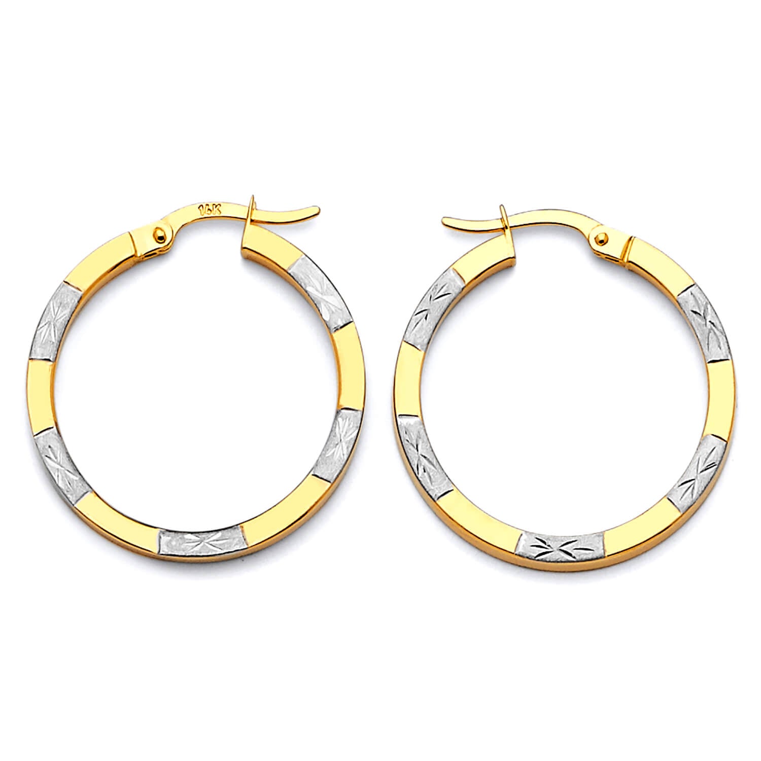 Hoop Earrings in 14K Two-Tone Gold