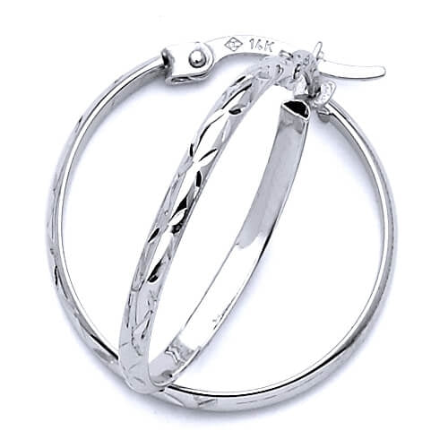 Hoop Earrings in 14K White Gold