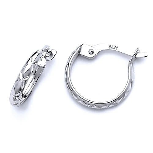 Hoop Earrings in 14K White Gold