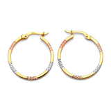 Hoop Earrings in 14K Tri-Color Gold