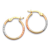 Hoop Earrings in 14K Tri-Color Gold