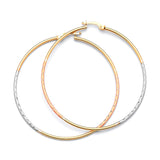 Hoop Earrings in 14K Tri-Color Gold