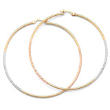 Hoop Earrings in 14K Tri-Color Gold