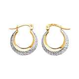 Scallop Hoop Earrings in 14K Two-Tone Gold