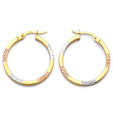 Hoop Earrings in 14K Tri-Color Gold