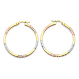 Hoop Earrings in 14K Tri-Color Gold