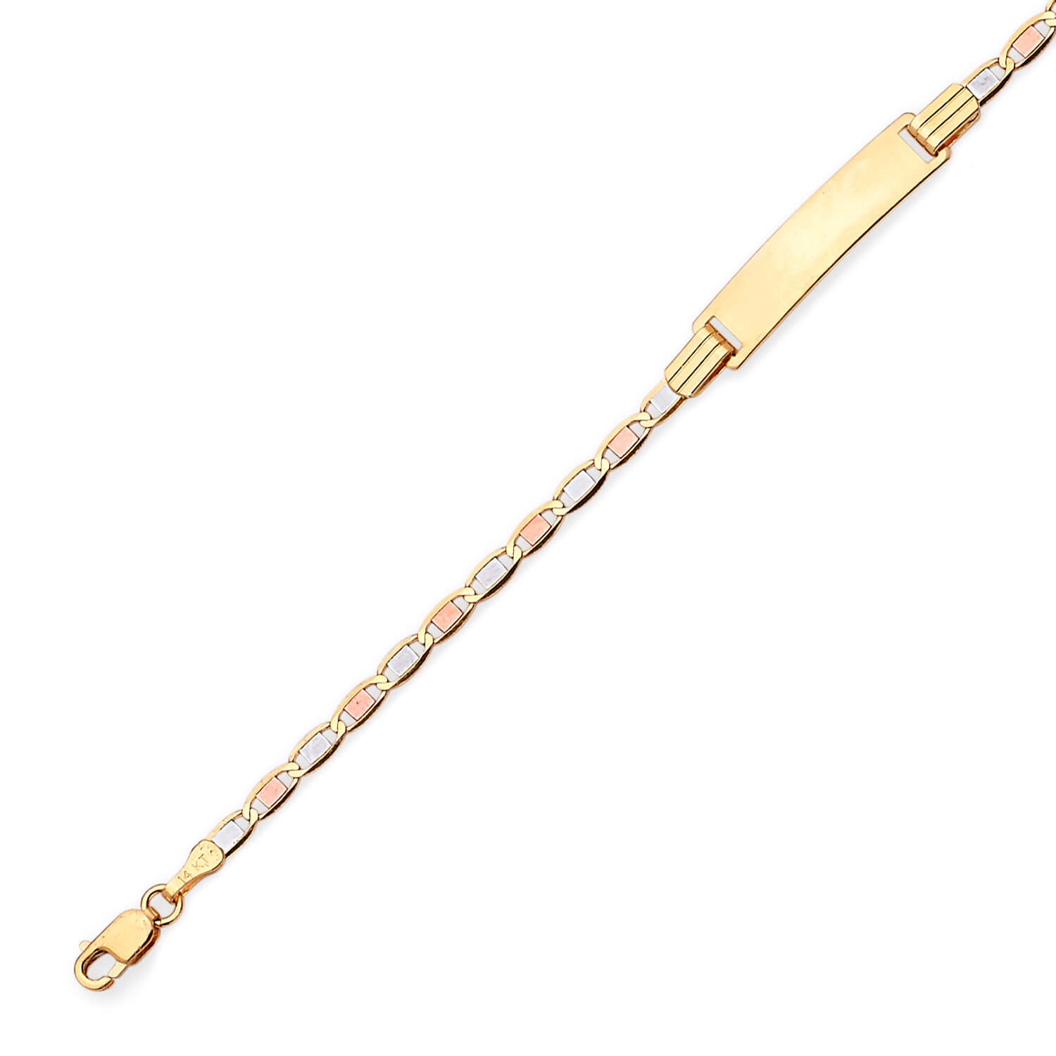 Valentino Kids ID Bracelet In 14K Tri-Color Gold