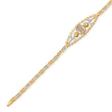 Valentino White CZ Ladies Bracelet In 14K Tri-Color Gold