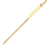 Valentino Quinceañera ID Bracelet In 14K Tri-Color Gold