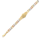 Cuban Kids Bracelet In 14K Tri-Color Gold