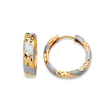 Huggie Earrings in 14K Two-Tone Gold