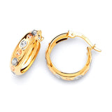 Bangle Hoop Earrings in 14K Tri-Color Gold
