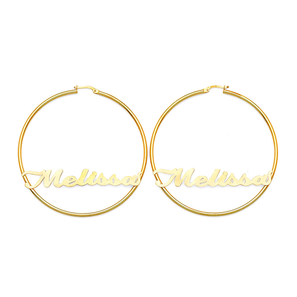 Personalized Hoop Earrings in 14K Gold
