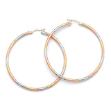Hoop Earrings in 14K Tri-Color Gold
