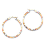 Hoop Earrings in 14K Tri-Color Gold