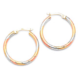 Hoop Earrings in 14K Tri-Color Gold