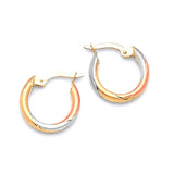 Hoop Earrings in 14K Tri-Color Gold