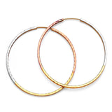 Hoop Earrings in 14K Tri-Color Gold