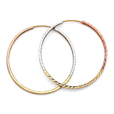 Hoop Earrings in 14K Tri-Color Gold
