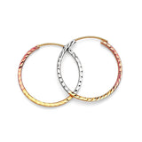 Hoop Earrings in 14K Tri-Color Gold