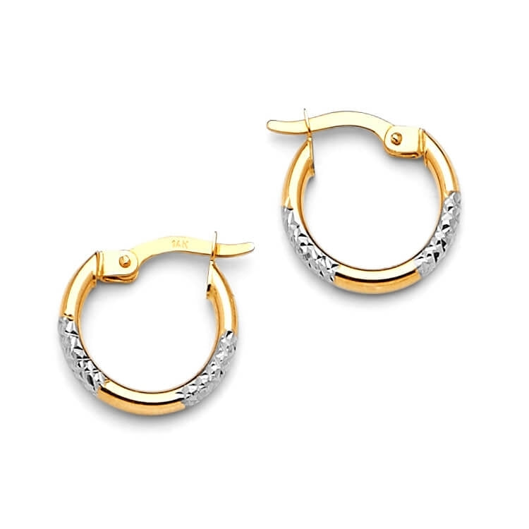 Hoop Earrings in 14K Two-Tone Gold
