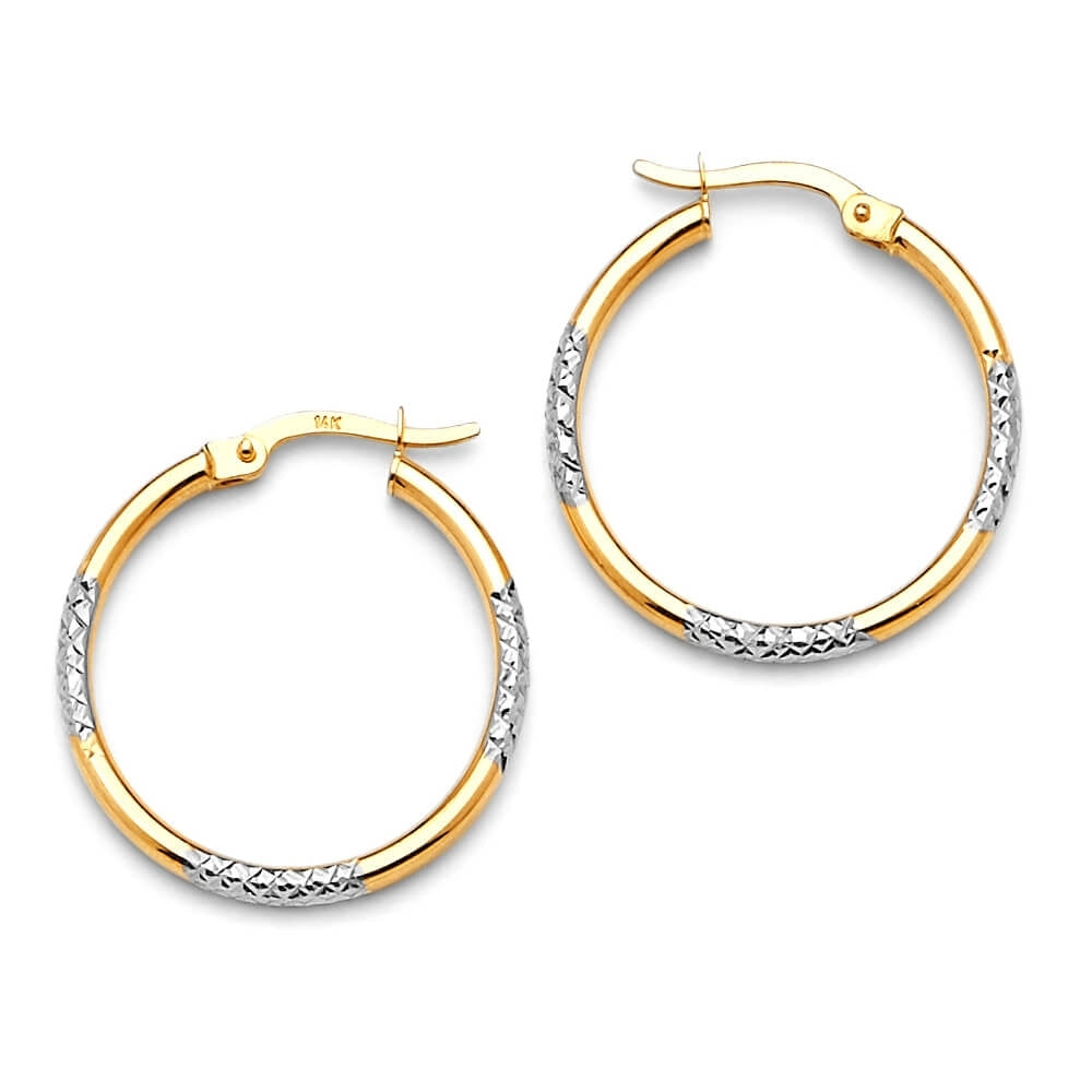 Hoop Earrings in 14K Two-Tone Gold