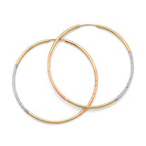 Hoop Earrings in 14K Tri-Color Gold