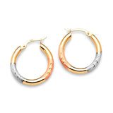 Hoop Earrings in 14K Tri-Color Gold