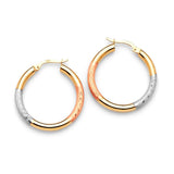 Hoop Earrings in 14K Tri-Color Gold