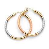 Hoop Earrings in 14K Tri-Color Gold