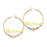 Personalized Hoop Earrings in 14K Tri-Color Gold