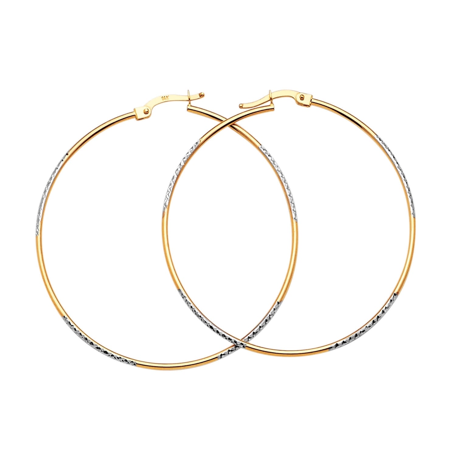 Hoop Earrings in 14K Two-Tone Gold