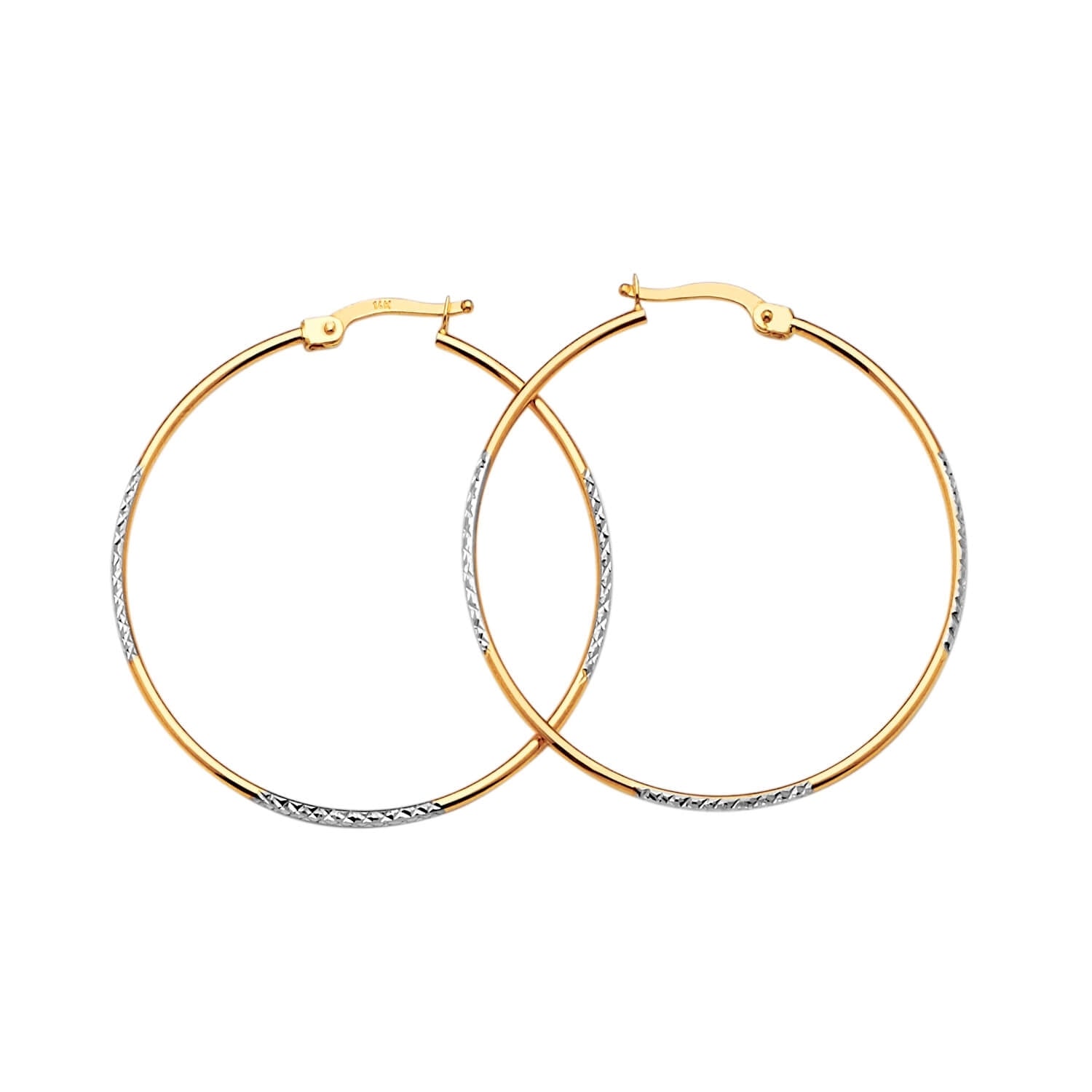 Hoop Earrings in 14K Two-Tone Gold